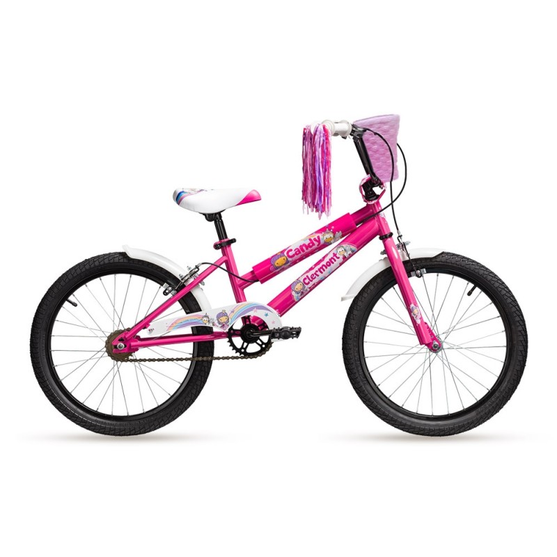 Κοριτσίστικο παιδικό ποδήλατο με δώρο καλάθι | CLERMONT | Candy 2020 | 20 ιντσών | Φουξ