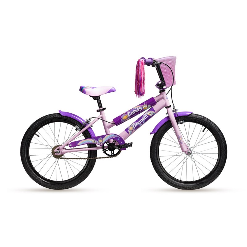 Κοριτσίστικο παιδικό ποδήλατο με δώρο καλάθι | CLERMONT | Candy 2020 | 20 ιντσών | Μωβ