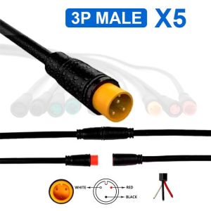 Αδιάβροχο βύσμα για πατίνια | Αρσενικό | 8 mm | 3 pin  | 5 Τεμάχια 